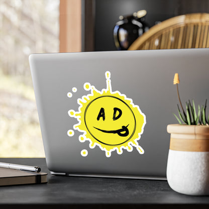 ADP Splatter Smiley Vinyl Decal YELLOW