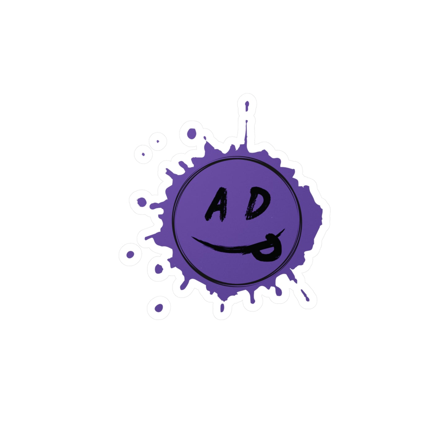 ADP Splatter Smiley Vinyl Decal PURPLE