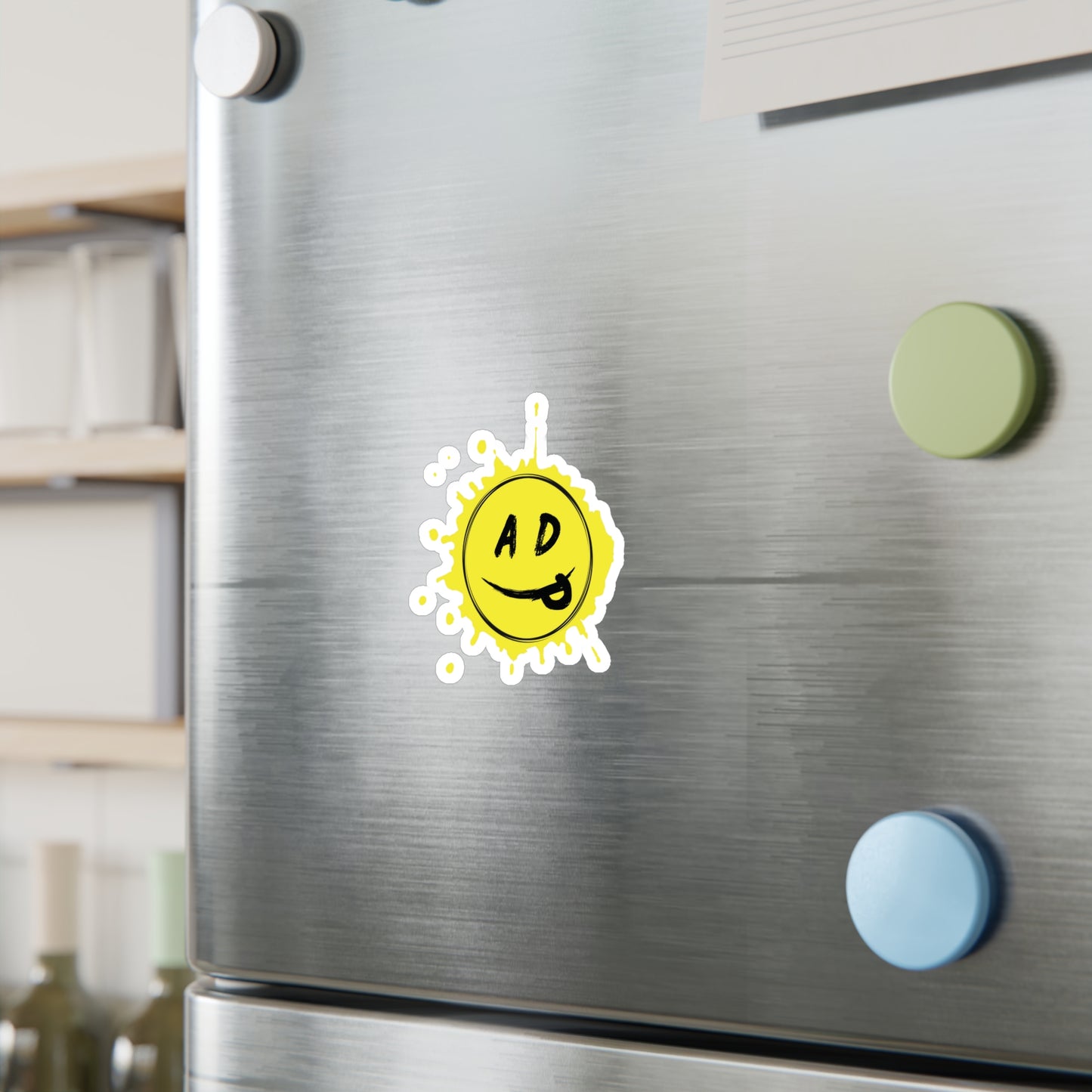 ADP Splatter Smiley Vinyl Decal YELLOW