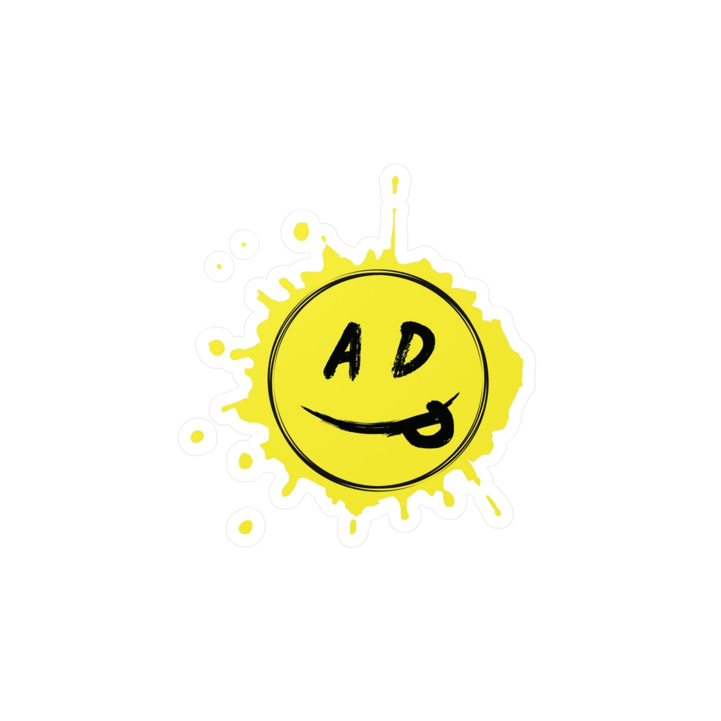 ADP Splatter Smiley Vinyl Decal YELLOW