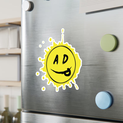 ADP Splatter Smiley Vinyl Decal YELLOW