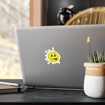 ADP Splatter Smiley Vinyl Decal YELLOW