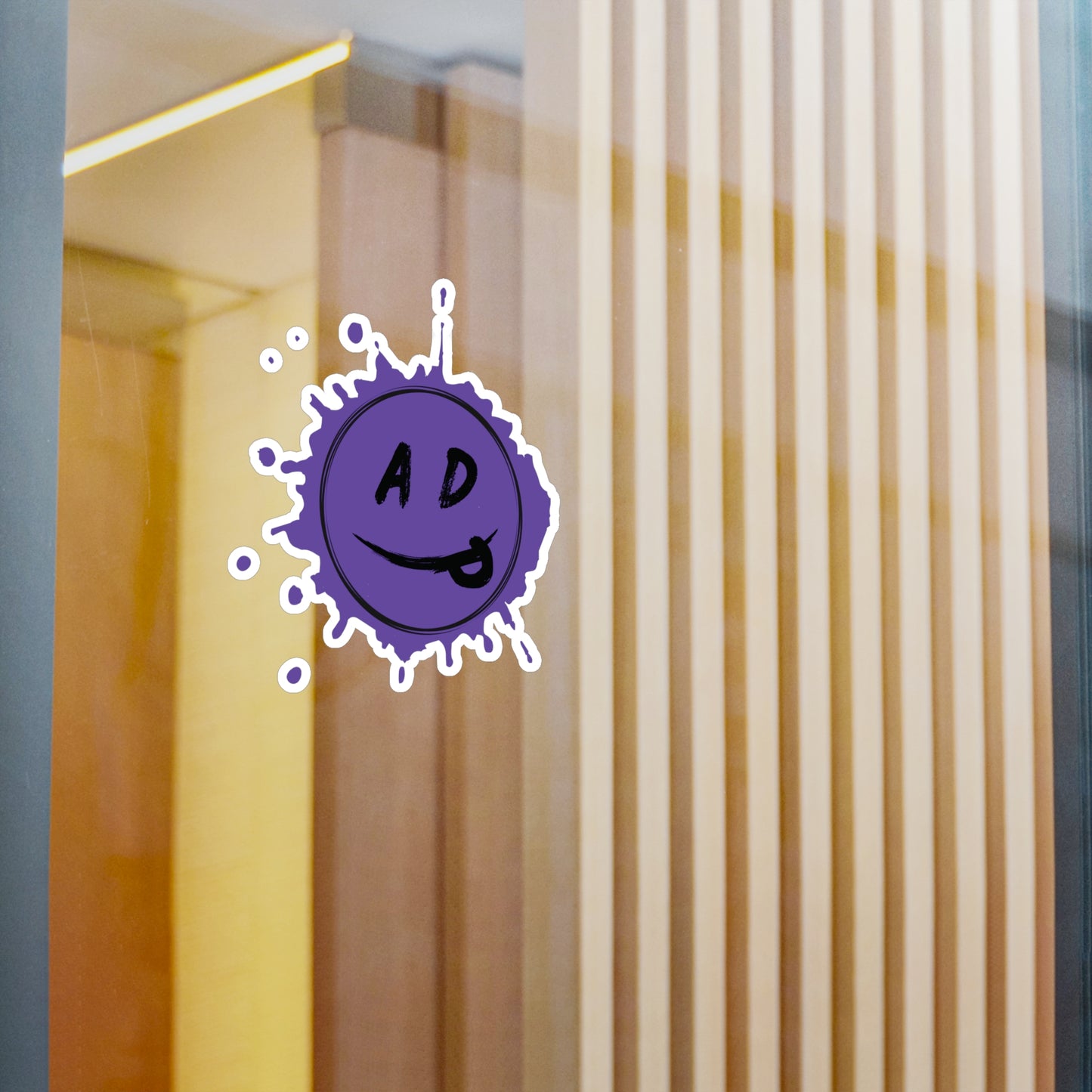 ADP Splatter Smiley Vinyl Decal PURPLE