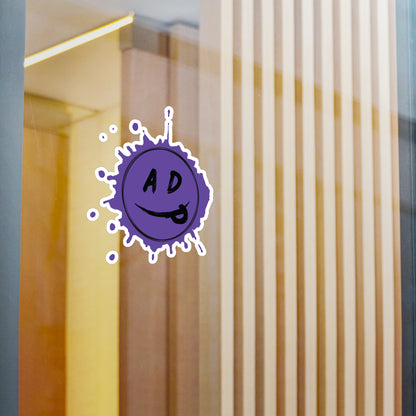 ADP Splatter Smiley Vinyl Decal PURPLE