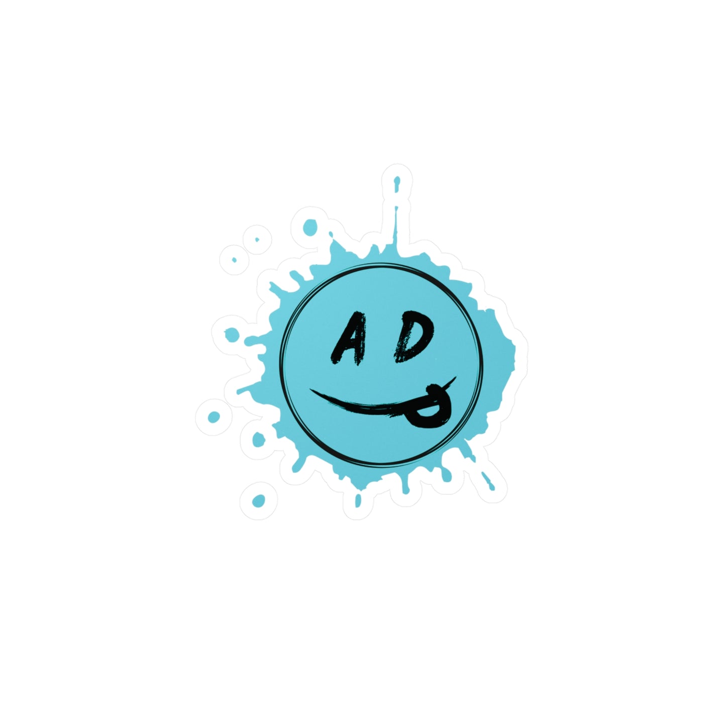 ADP Splatter Smiley Vinyl Decal TEAL