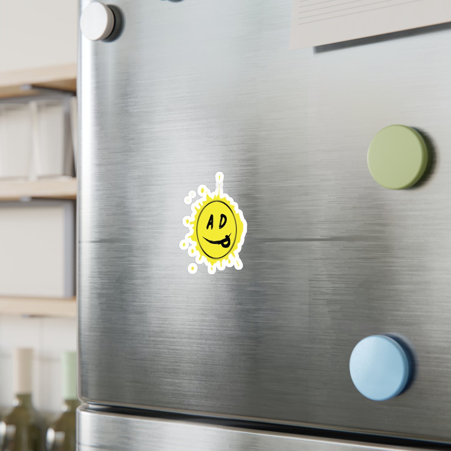 ADP Splatter Smiley Vinyl Decal YELLOW