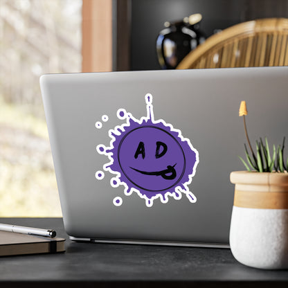 ADP Splatter Smiley Vinyl Decal PURPLE