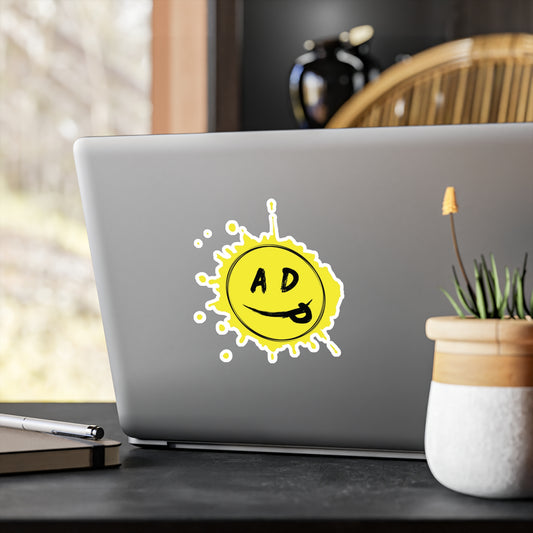 ADP Splatter Smiley Vinyl Decal YELLOW