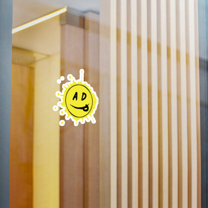 ADP Splatter Smiley Vinyl Decal YELLOW