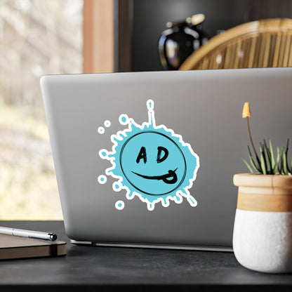 ADP Splatter Smiley Vinyl Decal TEAL