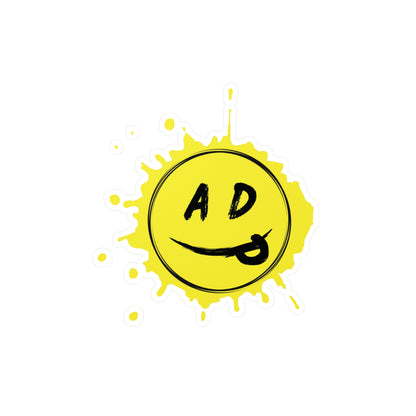 ADP Splatter Smiley Vinyl Decal YELLOW