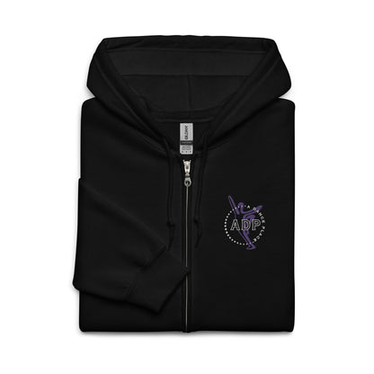 Adult ADP "Happy Place" Embroidered  ZIP-UP hoodie